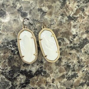Kendra Scott White and Gold Drop Earrings